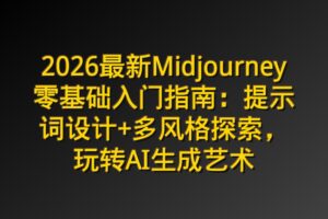 2026最新Midjourney零基础入门指南：提示词设计+多风格探索，玩转AI生成艺术