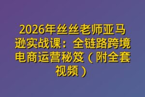 2026年丝丝老师亚马逊实战课：全链路跨境电商运营秘笈（附全套视频）