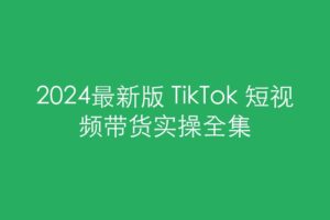2024最新版 TikTok 短视频带货实操全集
