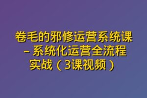 卷毛的邪修运营系统课 – 系统化运营全流程实战（3课视频）