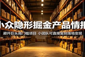 小众隐形掘金产品情报:小团队可复刻的闷声发现型产品实战指南