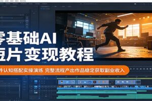 AI短片变现教程：零基础入门到精通，四步实操流程助你开启副业新收入