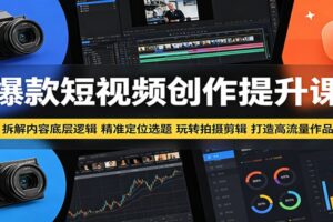 2024短视频创作提升课：拆解内容底层逻辑，精准定位选题，玩转拍摄剪辑，打造高播放爆款视频