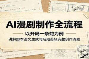 AI漫剧制作全流程：从开局一条蛇到爆款作品，零基础实操教程