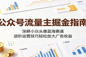 2026年小众头像赛道公众号流量主掘金指南：从0到1实现副业增收