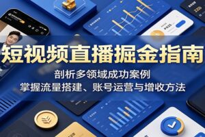 短视频直播掘金指南：多领域成功案例拆解，流量搭建+账号运营+变现实战