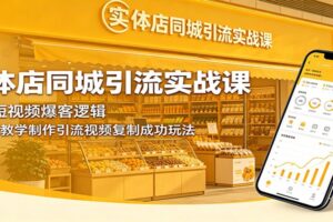 实体店同城引流实战课：短视频爆客逻辑与制作教程