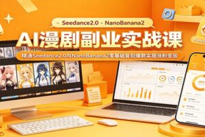 AI漫剧副业实战：Seedance2.0与NanoBanana2零基础教程，快速涨粉变现全攻略