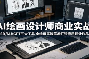 AI绘画设计师商业实战:Stable Diffusion、Midjourney、GPT全链路实操,打造商用设计作品