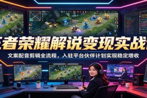 王者荣耀解说短视频制作全流程 | 零基础文案配音剪辑实战课