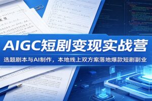 AIGC短剧变现完整教程：零基础学会AI短剧制作，本地+在线双方案落地爆款短剧副业