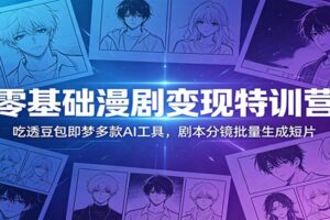 零基础漫剧变现特训营：豆包即梦AI工具全攻略，批量生成短片实战