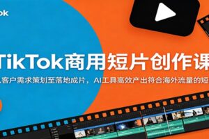 TikTok商用AI短片创作课程:从需求策划到落地成片的AI高效产出指南