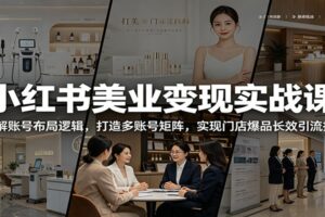 小红书美业变现实战课:多账号矩阵布局与爆品引流全攻略