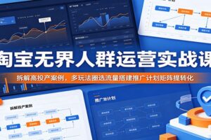 淘宝无界人群运营实战课:30天投产27、300万+案例拆解,精准流量矩阵全攻略