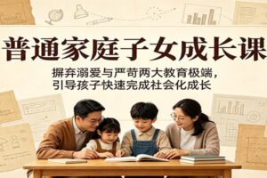 普通家庭子女成长课：摒弃溺爱与严苛两大教育极端，帮助孩子快速完成社会化