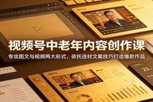 视频号中老年内容创作完整教程:图文与视频双模式实战技巧,零基础也能打造爆款内容
