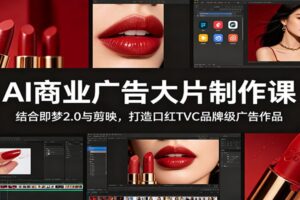 AI商业广告大片制作课：即梦2.0+剪映打造品牌级口红TVC实战教程
