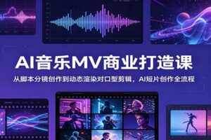 AI音乐MV全流程实战教程：脚本策划、分镜绘制、动态渲染、口型剪辑与变现技巧