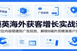 领英海外获客增长实战课：从定位到广告投放，B端外贸精准客户全攻略