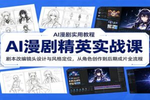 AI漫剧精英实战课：从剧本改编到后期成片的短视频创作全流程详解