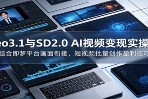 Veo3.1+SD2.0 AI视频变现实战课：即梦平台短视频批量创作完整指南