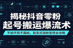 抖音零粉起号搬运爆流术：不拍不剪不露脸，裂变式涨粉变现全攻略