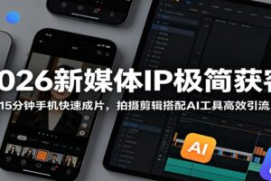 2026新媒体IP获客神器：15分钟手机快速出片+AI剪辑实战教程