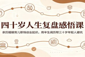 四十岁人生复盘感悟课：从婚姻育儿到职场创业的全方位经验指南