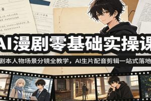 AI漫剧制作教程：零基础到高阶，AI生成漫剧全流程实战（附完整课程）