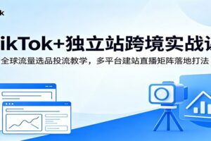 TikTok+独立站跨境电商实战课：选品投流直播建站全链路教学（2024最新完整版）