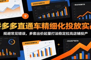 拼多多直通车精细化投放实战：规避常见错误，提升投产的必学技巧