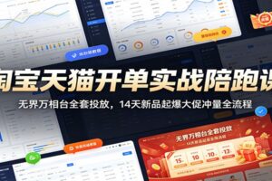 淘宝天猫无界万相台投放实操课:14天新品起爆到大促冲量完整SOP拆解