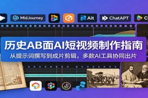 历史AB面AI短视频制作全流程：从提示词到成片剪辑的爆款实操指南