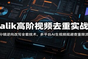 AI短视频去重限流怎么办？Malik分镜逆向改写实战课，可灵/即梦+快手/视频号多平台过审