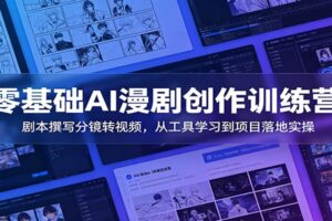 零基础AI漫剧创作训练营：剧本撰写+分镜转视频全流程实操教程