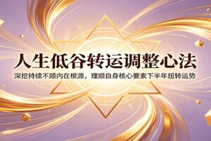 人生低谷转运调整心法：深挖持续不顺的内在根源，3步理顺核心要素扭转运势