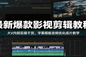 影视剪辑教程：抖音头部博主内部实操课，字幕模板与音频优化一站式拆解