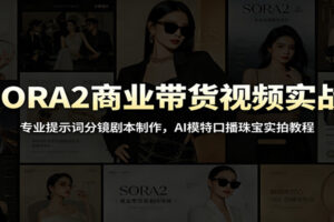 SORA2商业带货视频实战教程:AI模特口播+珠宝实拍,从提示词到成片全流程拆解