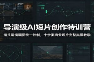 AI短片创作从入门到商业落地:Sora+ComfyUI导演级实战特训,十余类商用案例全拆解
