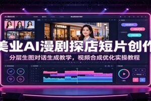 AI漫剧探店短片创作全套教程：分层生图+对话视频生成+合成优化，零基础批量产出爆款