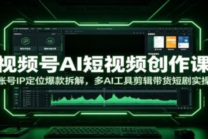 视频号AI短视频创作全套实战教程：爆款拆解+提示词公式+剪映剪辑带货实操指南