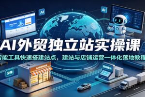 AI外贸独立站实操课：零代码搭建+运营一体化，新手出海完整落地指南