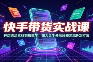 快手带货实战课：磁力金牛分阶段投流+选品剪辑教学，从入门到高ROI全流程