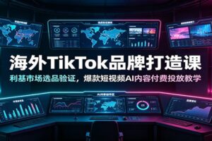 海外TikTok品牌打造课：利基选品验证+爆款短视频AI内容生成与付费投放全攻略