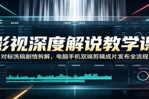 影视深度解说全套教程：剧情拆解+剪辑成片+发布全流程，新手也能快速出片