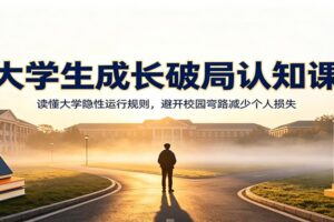 大学生成长破局认知课：揭秘大学隐性运行规则，十大避坑干货帮你少走弯路