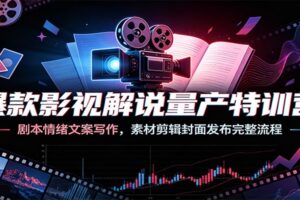 影视解说爆款文案怎么写？情绪写作+素材剪辑+封面发布全流程特训