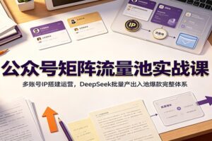 公众号矩阵流量池实战课：DeepSeek批量产出入池爆款，多账号IP运营全攻略