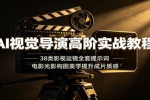 AI视觉导演高阶实战教程：38类影视运镜提示词+电影光影构图美学全拆解